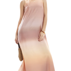 Vero Moda sleeveless drapey maxi dress in pink and orange ombre